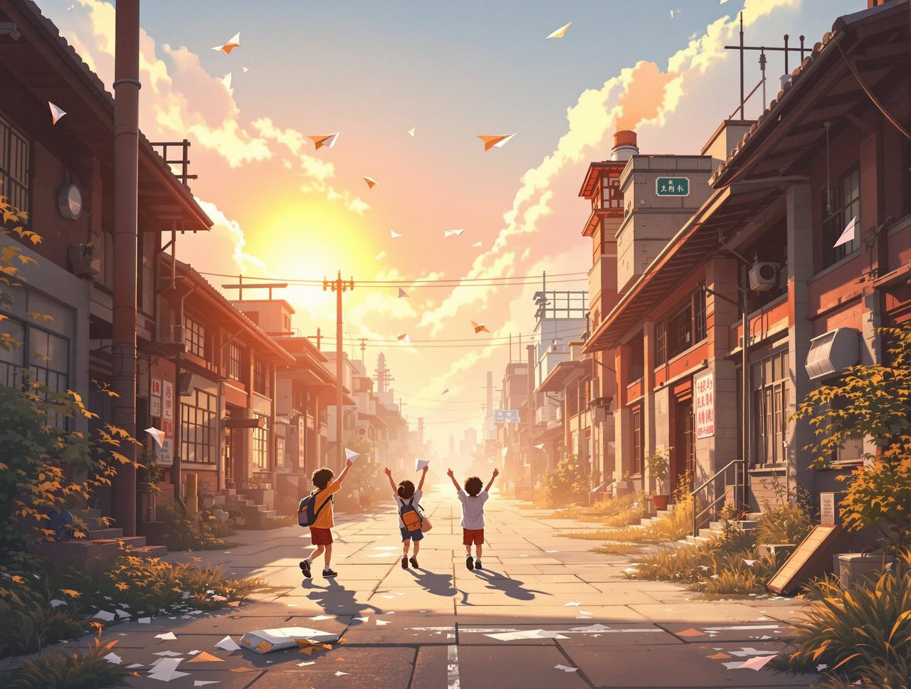 黄果AI短剧作品《纸飞机》- 年代记忆题材短剧
